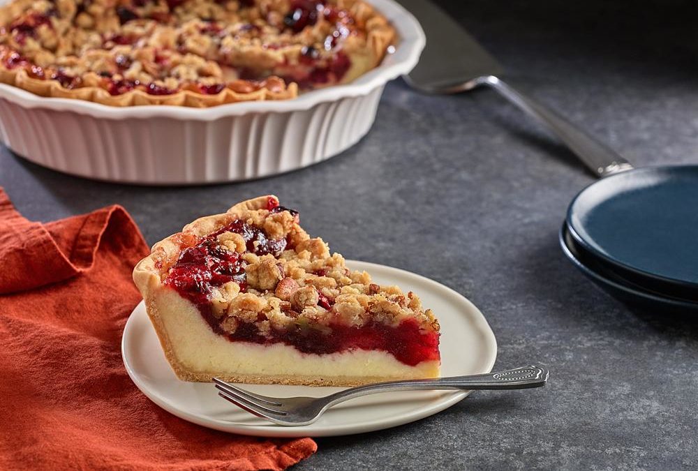 Cranberry Cheese Crumb Pie