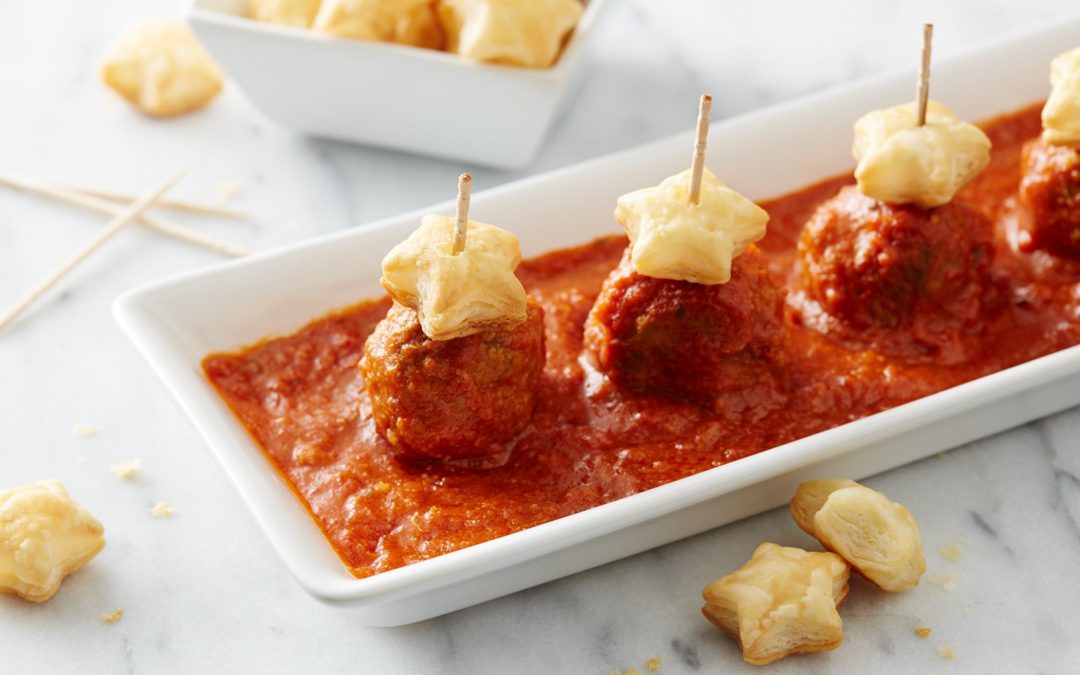 Meatballs With Puff Pastry Star Toppers