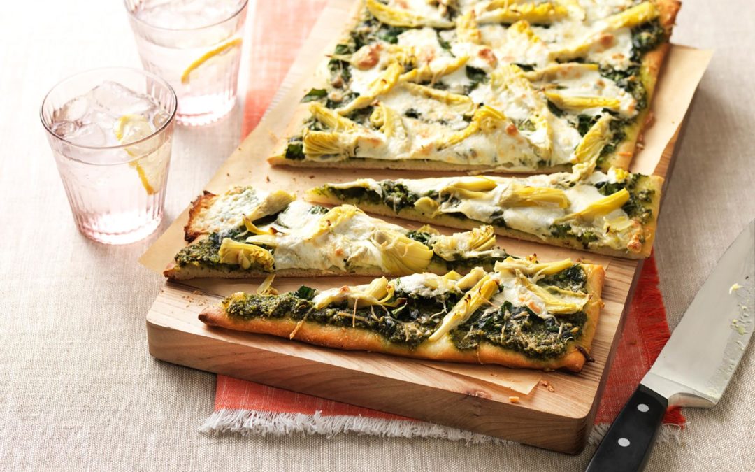 Creamy Spinach & Artichoke Pizza